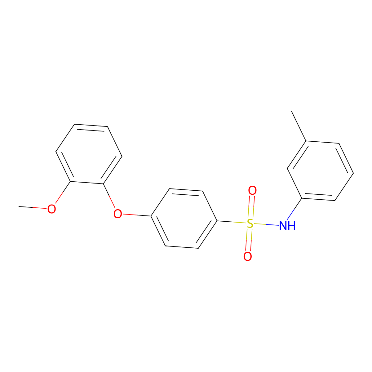 4-(2-methoxyphenoxy)-N-(m-tolyl)benzenesulfonamide molecular structure, CAS 612044-50-5