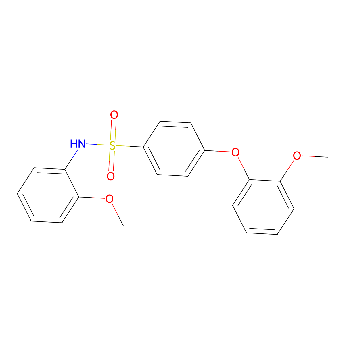 4-(2-methoxyphenoxy)-N-(2-methoxyphenyl)benzenesulfonamide molecular structure, CAS 612044-53-8