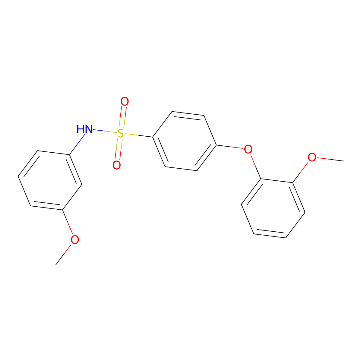 4-(2-methoxyphenoxy)-N-(3-methoxyphenyl)benzenesulfonamide molecular structure, CAS 612044-55-0