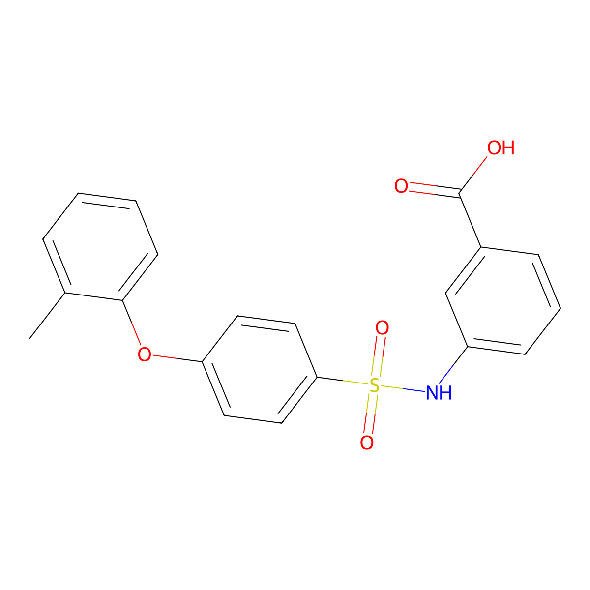 3-[[4-(2-methylphenoxy)phenyl]sulfonylamino]benzoic Acid molecular structure, CAS 612045-19-9