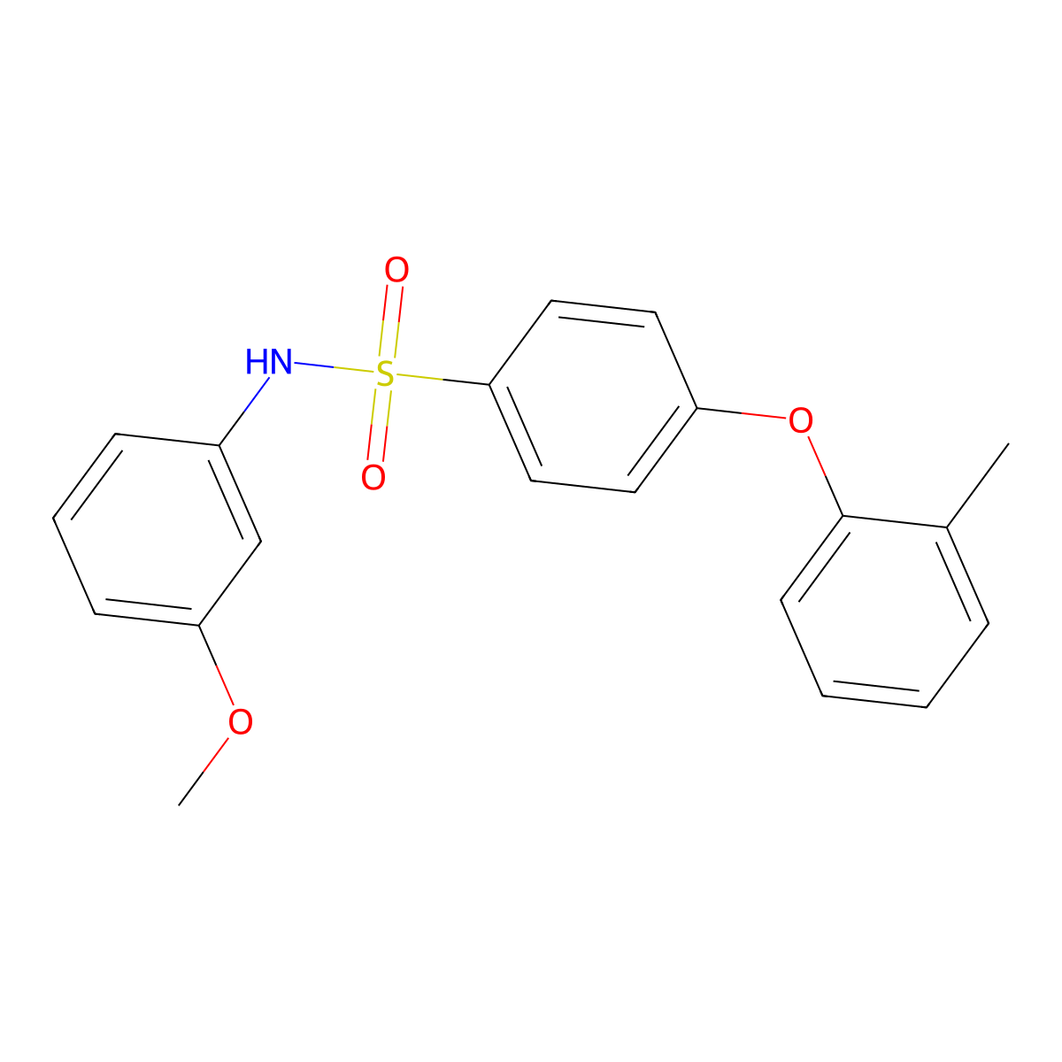 N-(3-methoxyphenyl)-4-(2-methylphenoxy)benzenesulfonamide molecular structure, CAS 612045-31-5