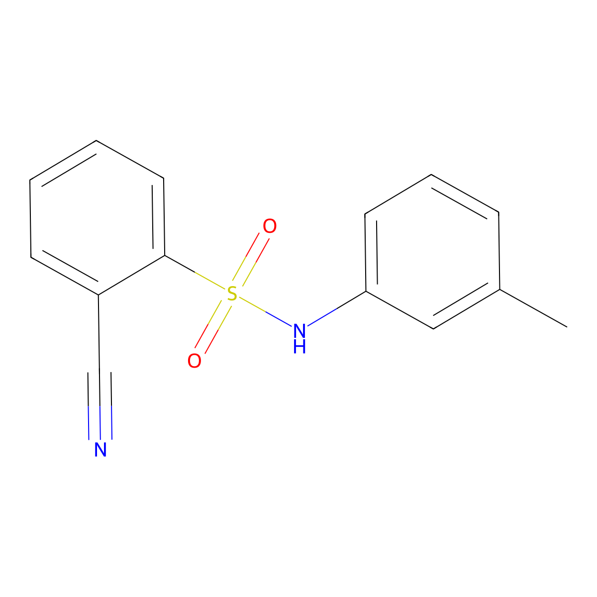 2-cyano-N-(3-methylphenyl)benzenesulfonamide molecular structure, CAS 612045-66-6