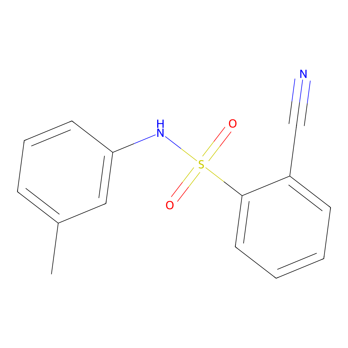2-cyano-N-(3-methylphenyl)benzenesulfonamide molecular structure, CAS 612045-66-6