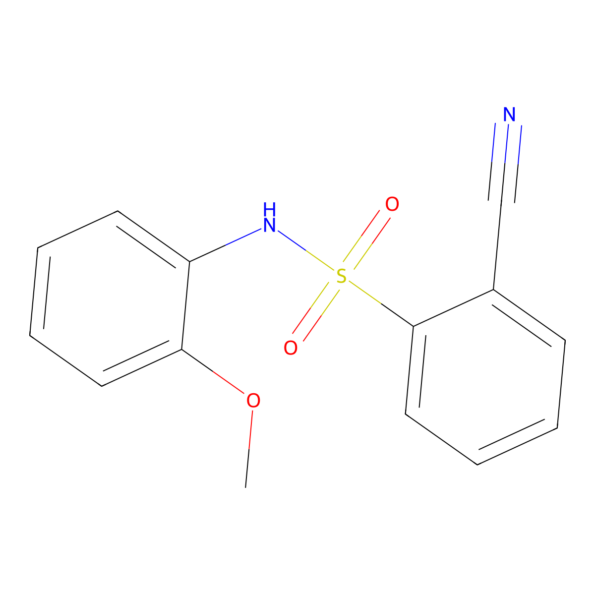 2-cyano-N-(2-methoxyphenyl)benzenesulfonamide molecular structure, CAS 612045-68-8