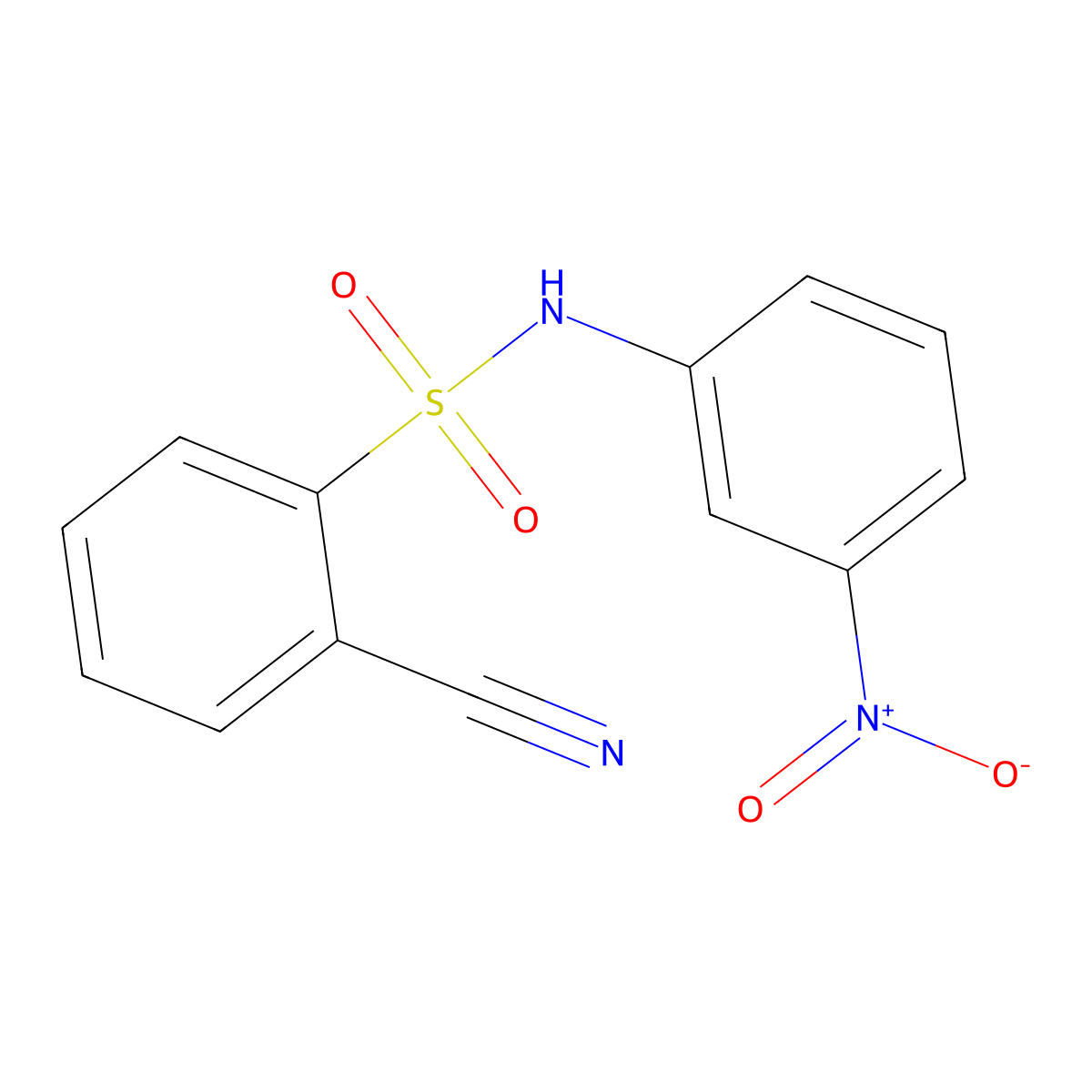 2-cyano-N-(3-nitrophenyl)benzenesulfonamide molecular structure, CAS 612045-83-7