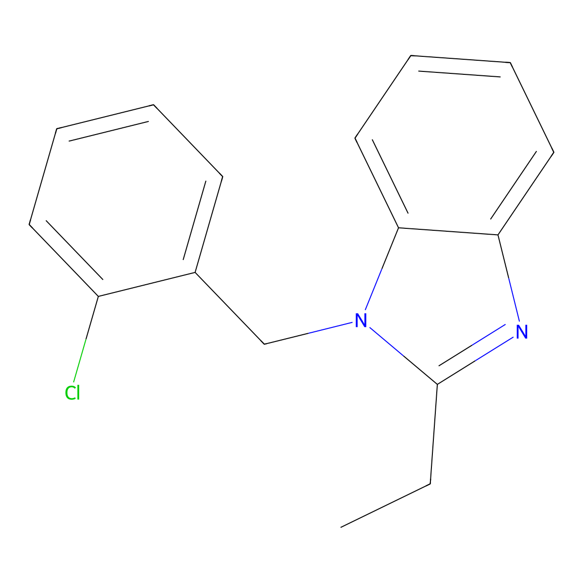 1-[(2-Chlorophenyl)methyl]-2-ethylbenzimidazole molecular structure, CAS 612046-65-8