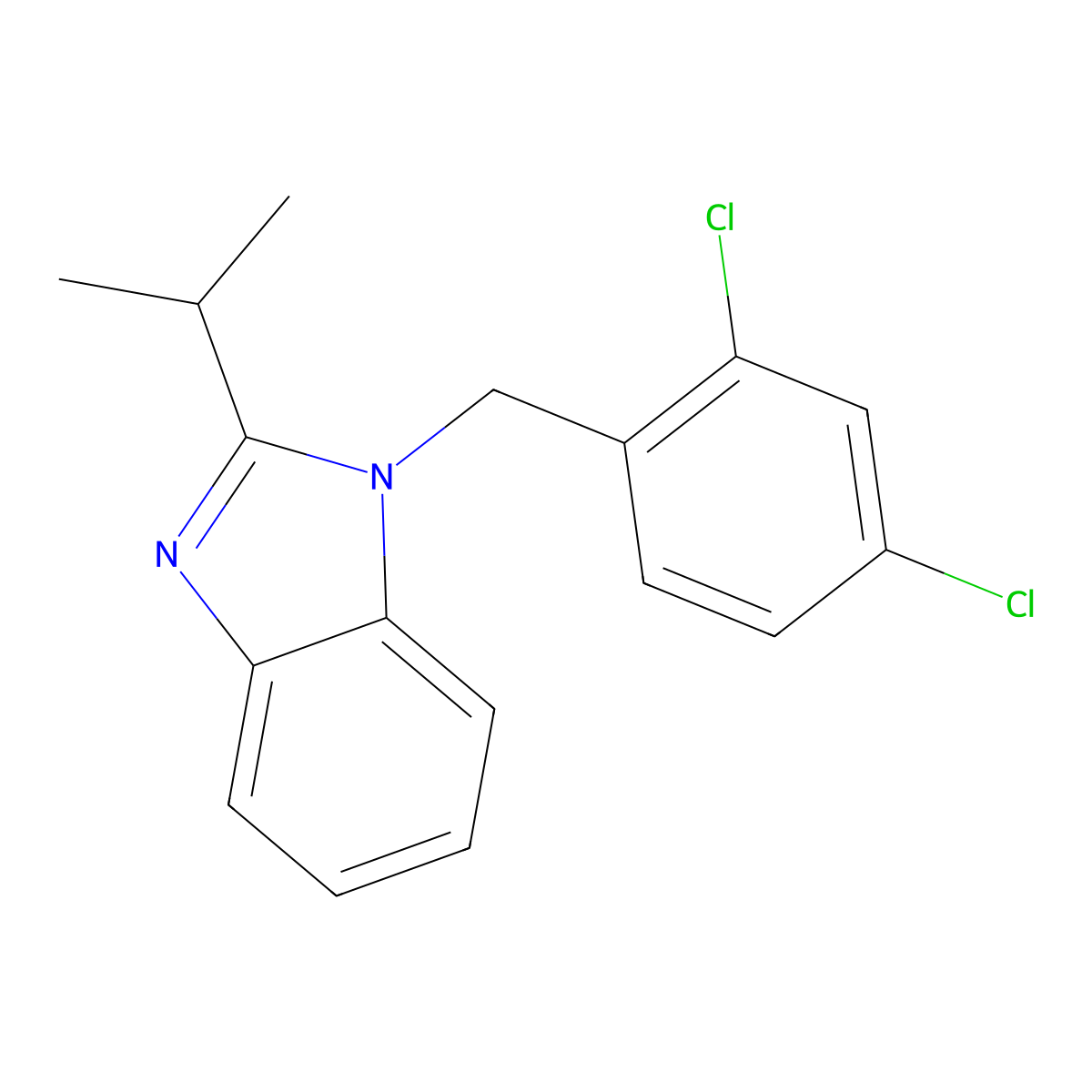 1-[(2,4-Dichlorophenyl)methyl]-2-propan-2-ylbenzimidazole molecular structure, CAS 612046-68-1