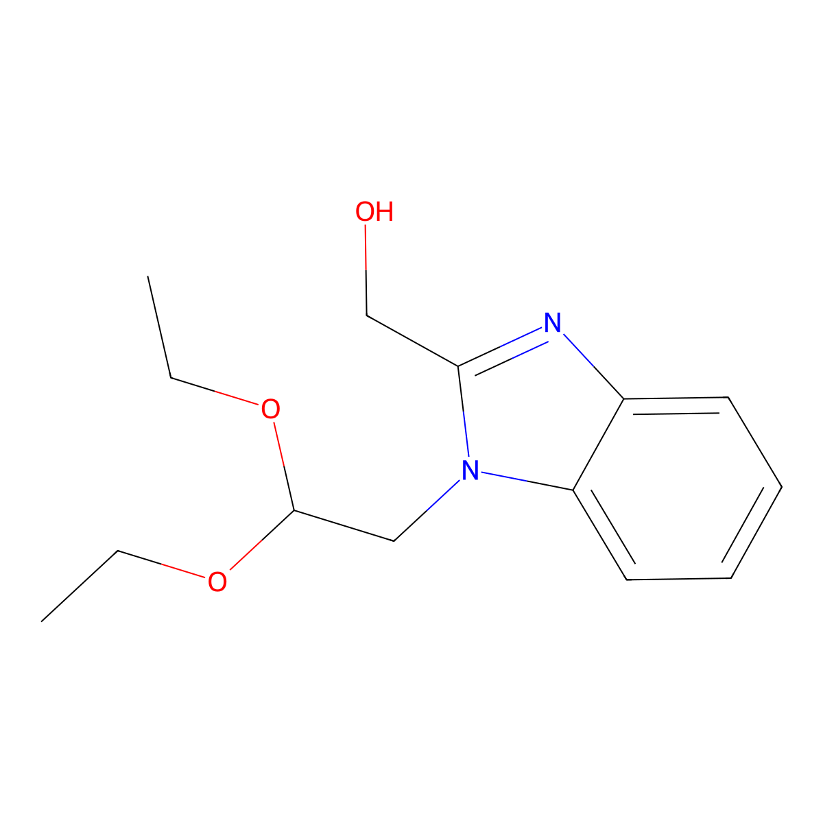 [1-(2,2-diethoxyethyl)-1H-1,3-benzodiazol-2-yl]methanol molecular structure, CAS 612046-90-9