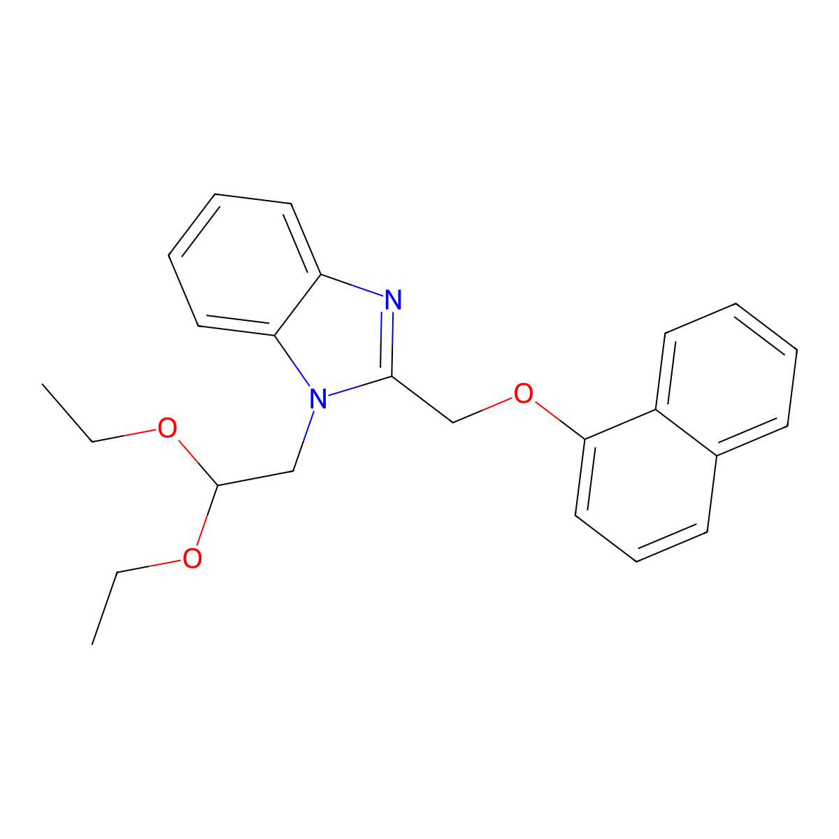 1-(2,2-diethoxyethyl)-2-[(naphthalen-1-yloxy)methyl]-1H-1,3-benzodiazole molecular structure, CAS 612046-93-2