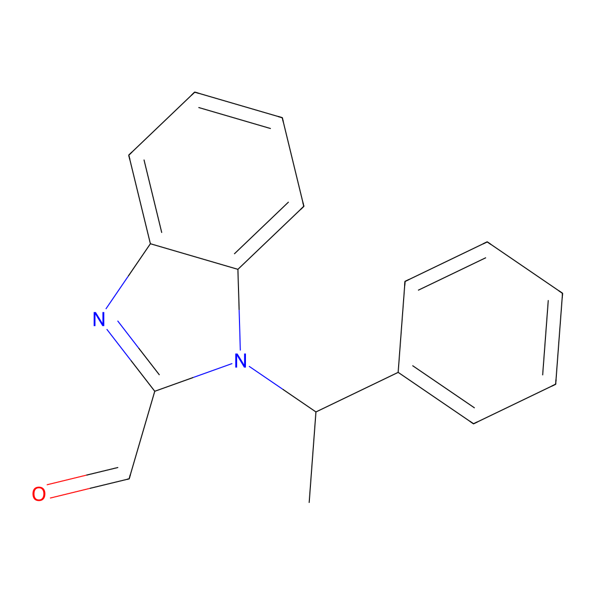 1-(1-phenylethyl)-1H-benzimidazole-2-carbaldehyde molecular structure, CAS 612046-98-7