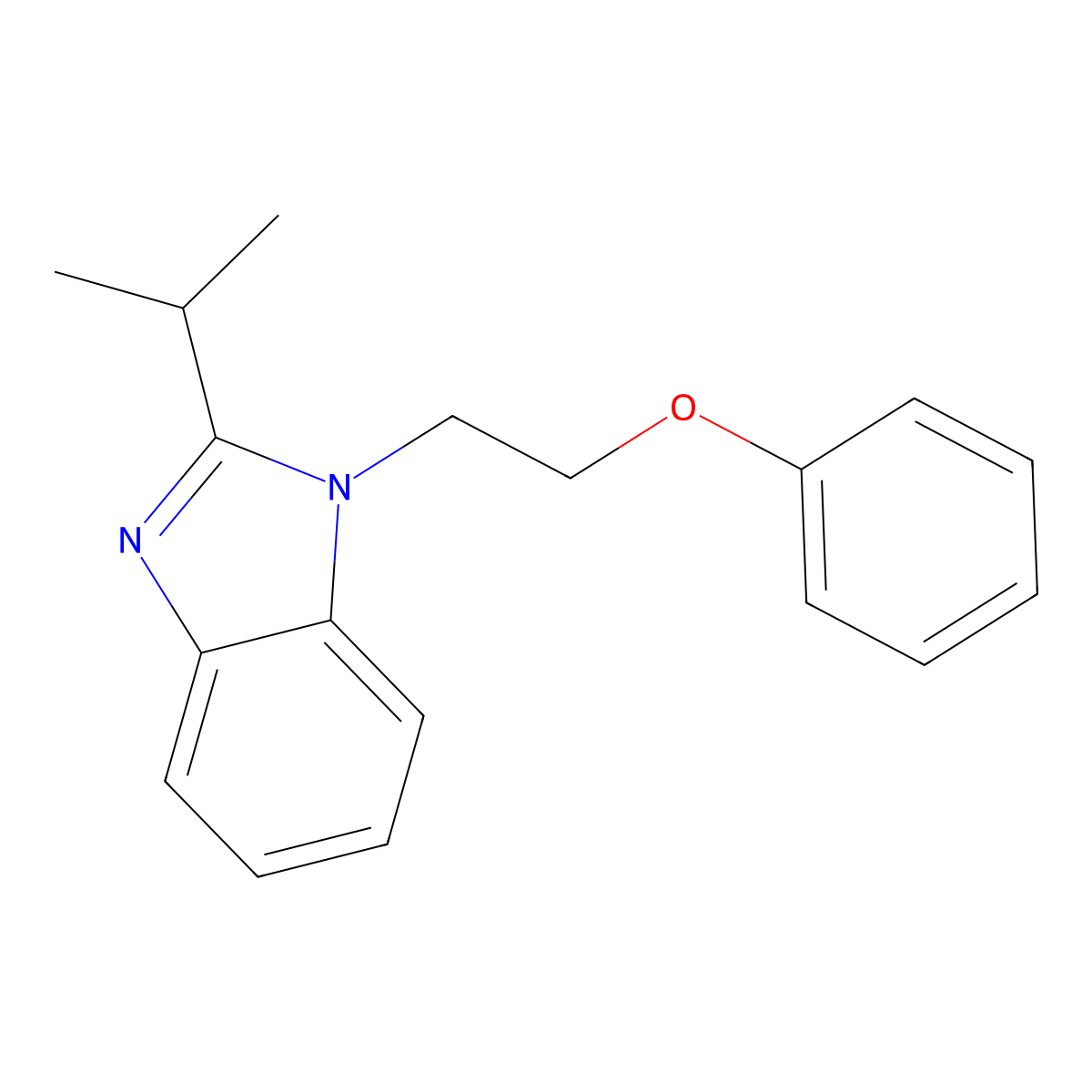 2-isopropyl-1-(2-phenoxyethyl)-1H-benzo[d]imidazole molecular structure, CAS 612046-99-8
