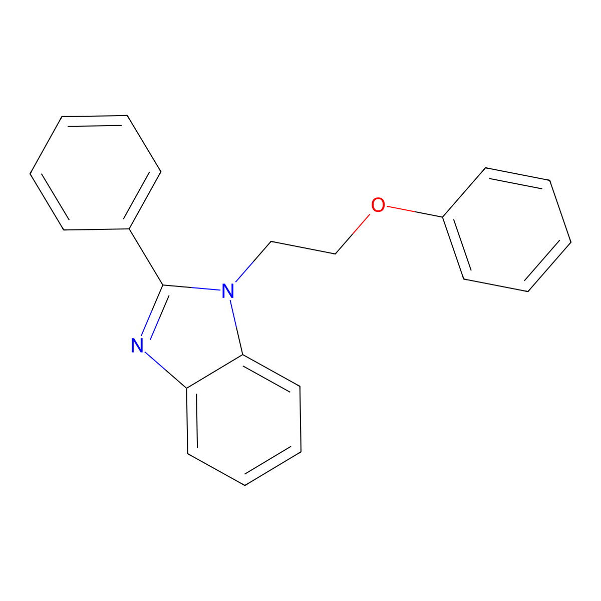 1-(2-Phenoxyethyl)-2-phenylbenzimidazole molecular structure, CAS 612047-13-9