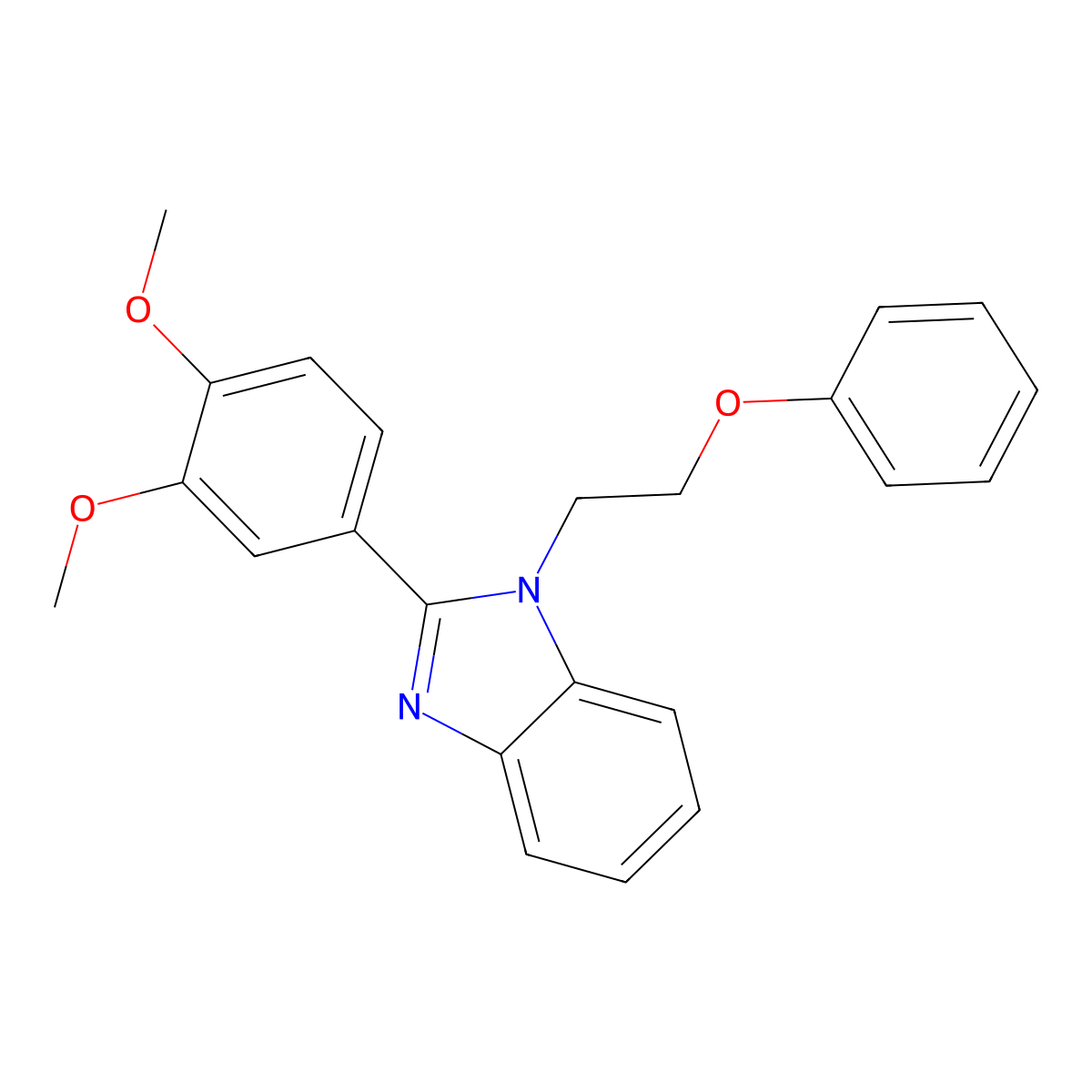 2-(3,4-Dimethoxyphenyl)-1-(2-phenoxyethyl)benzimidazole molecular structure, CAS 612047-15-1