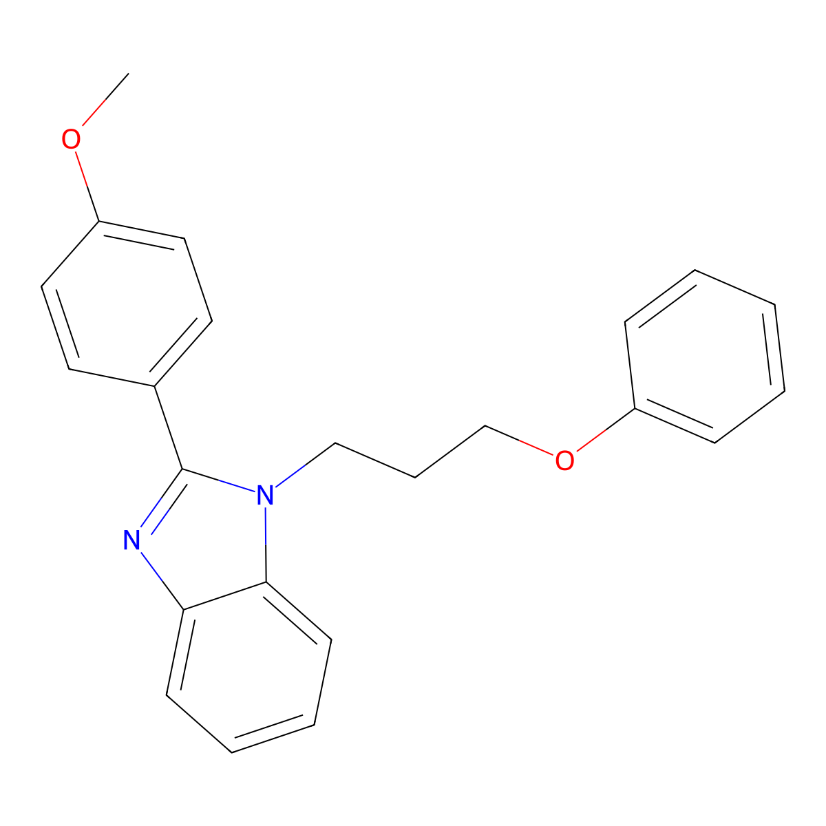 2-(4-methoxyphenyl)-1-(3-phenoxypropyl)-1H-benzo[d]imidazole molecular structure, CAS 612047-16-2