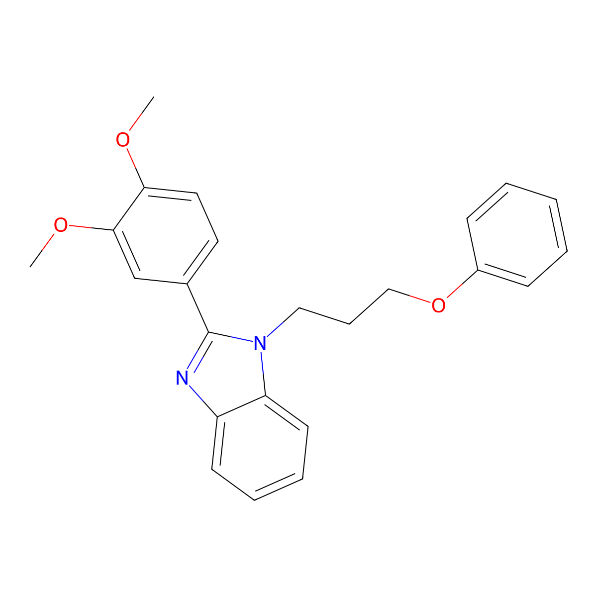 2-(3,4-Dimethoxyphenyl)-1-(3-phenoxypropyl)benzimidazole molecular structure, CAS 612047-17-3