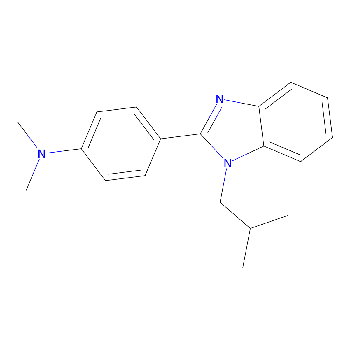 4-(1-isobutyl-1H-benzo[d]imidazol-2-yl)-N,N-dimethylaniline molecular structure, CAS 612047-29-7