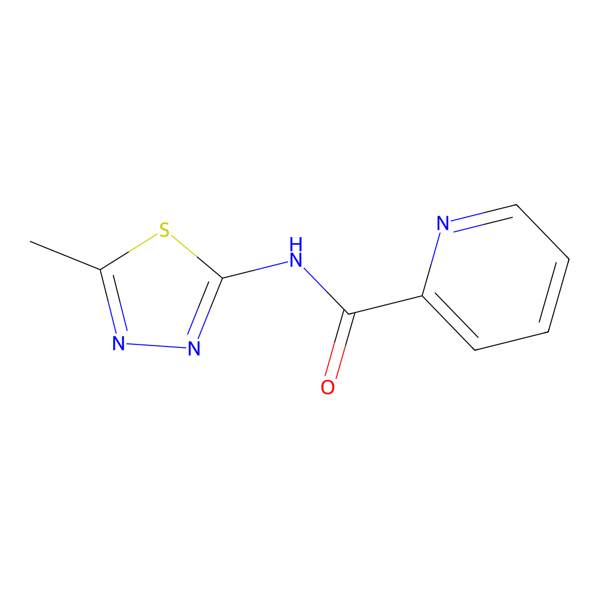N-(5-methyl-1,3,4-thiadiazol-2-yl)pyridine-2-carboxamide molecular structure, CAS 612047-34-4