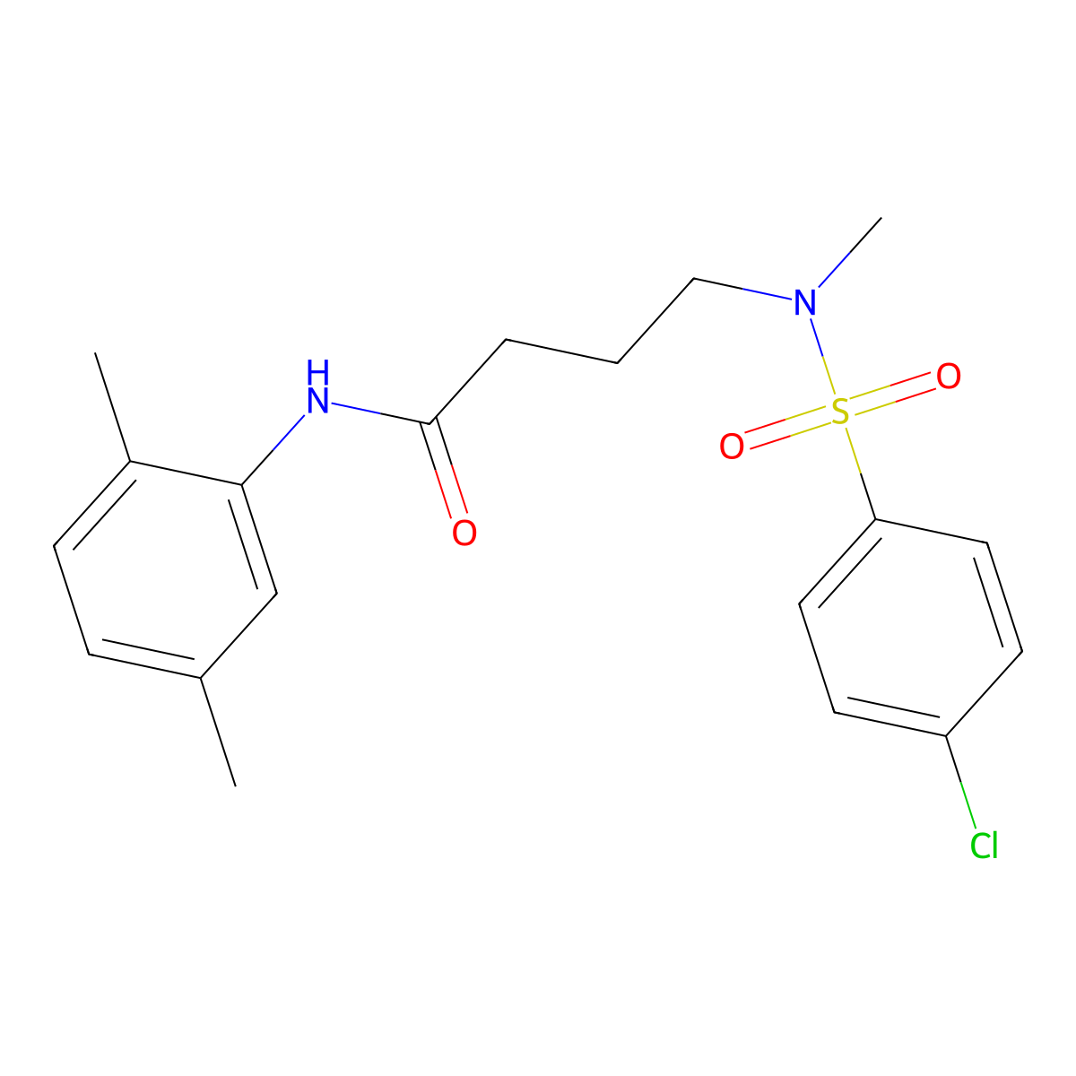 4-[(4-chlorophenyl)sulfonyl-methylamino]-N-(2,5-dimethylphenyl)butanamide molecular structure, CAS 612048-21-2