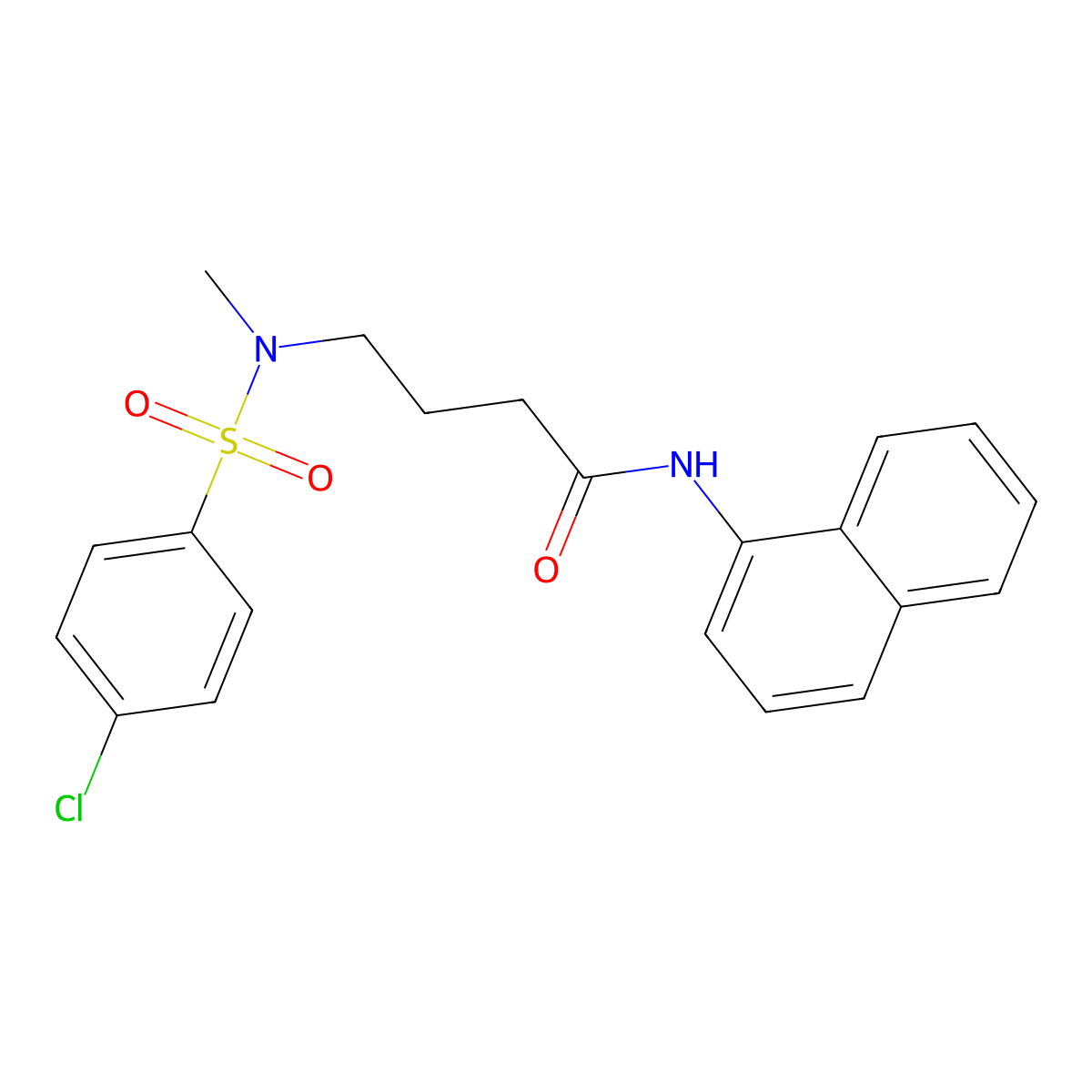 4-[(4-chlorophenyl)sulfonyl-methylamino]-N-naphthalen-1-ylbutanamide molecular structure, CAS 612048-22-3