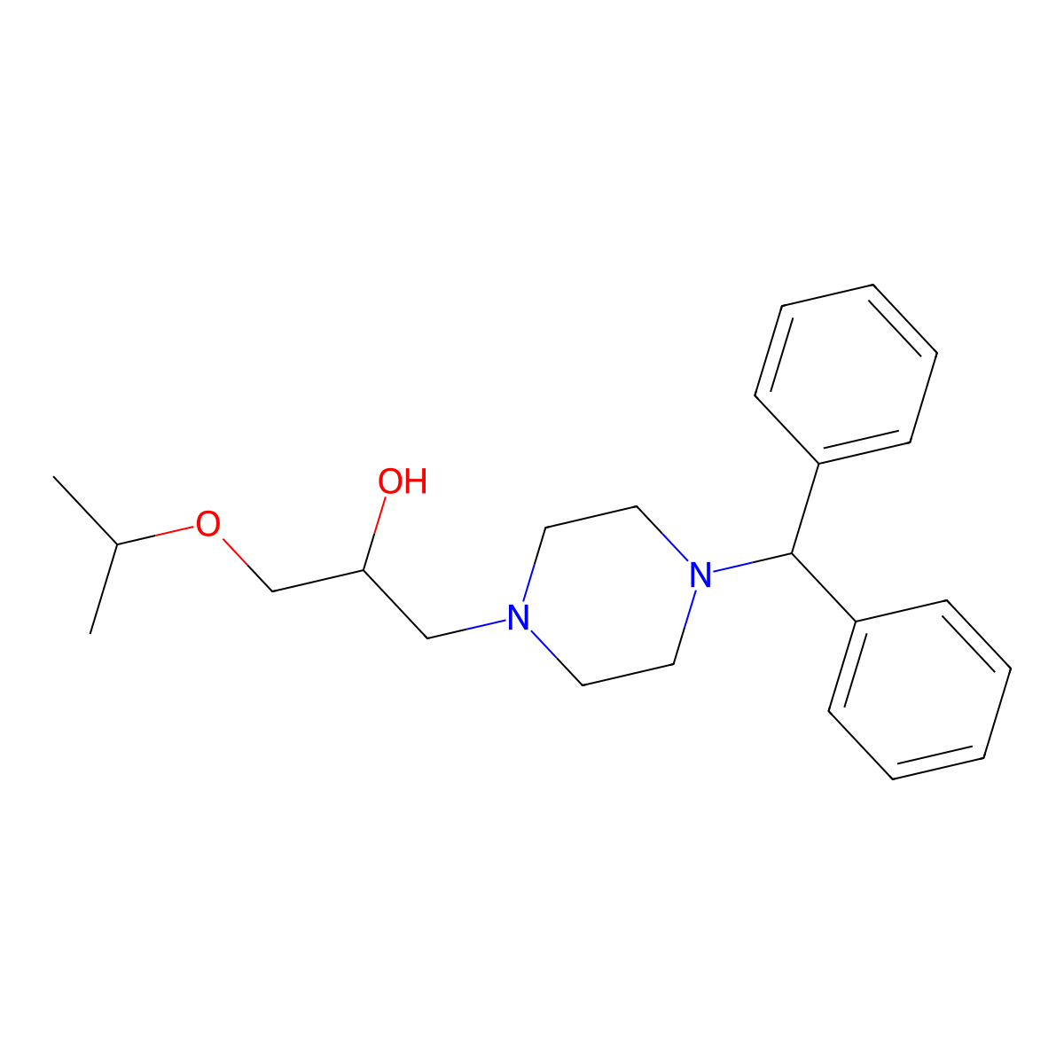 1-(4-Benzhydrylpiperazin-1-yl)-3-isopropoxypropan-2-ol molecular structure, CAS 612048-47-2