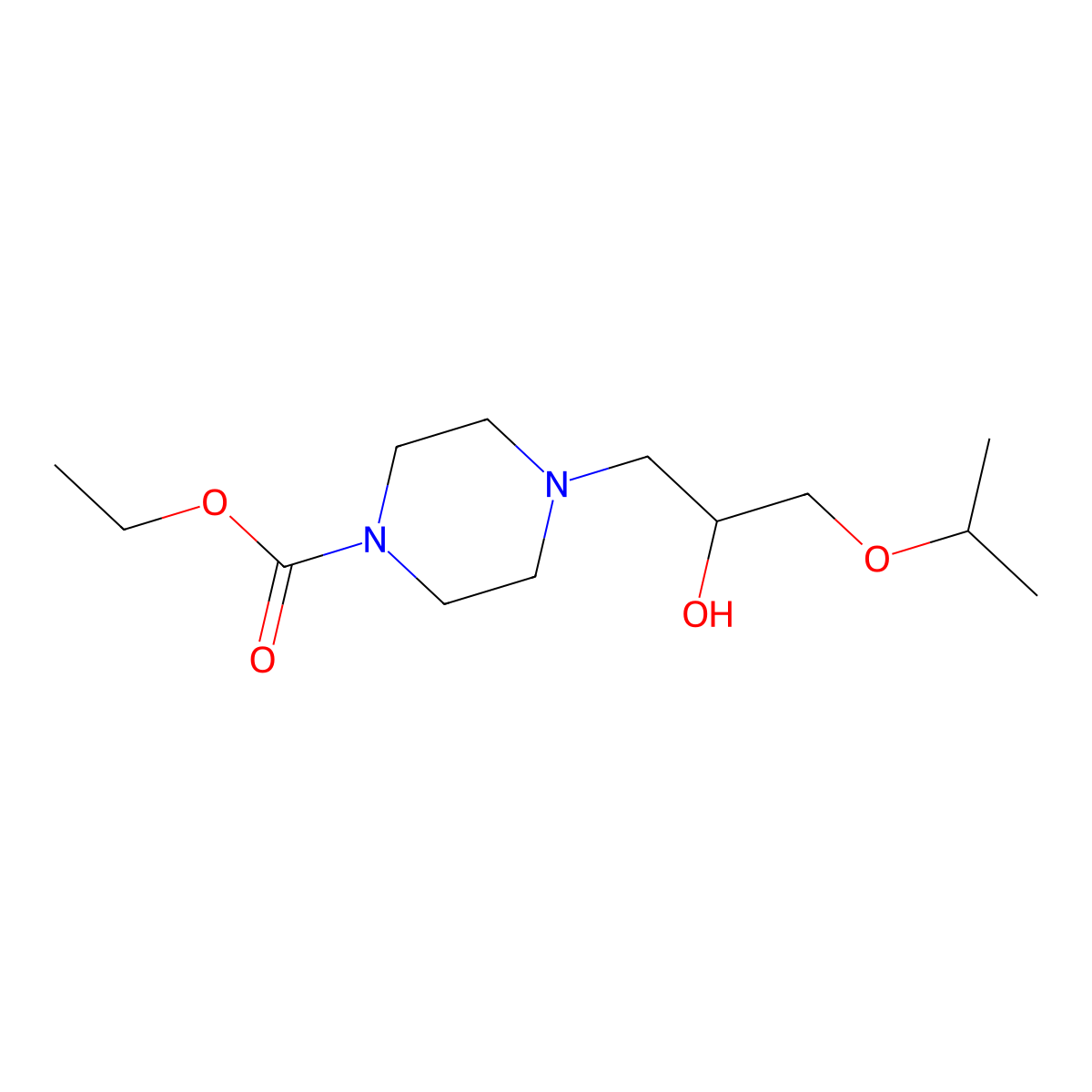 Ethyl 4-[2-hydroxy-3-(propan-2-yloxy)propyl]piperazine-1-carboxylate molecular structure, CAS 612048-48-3