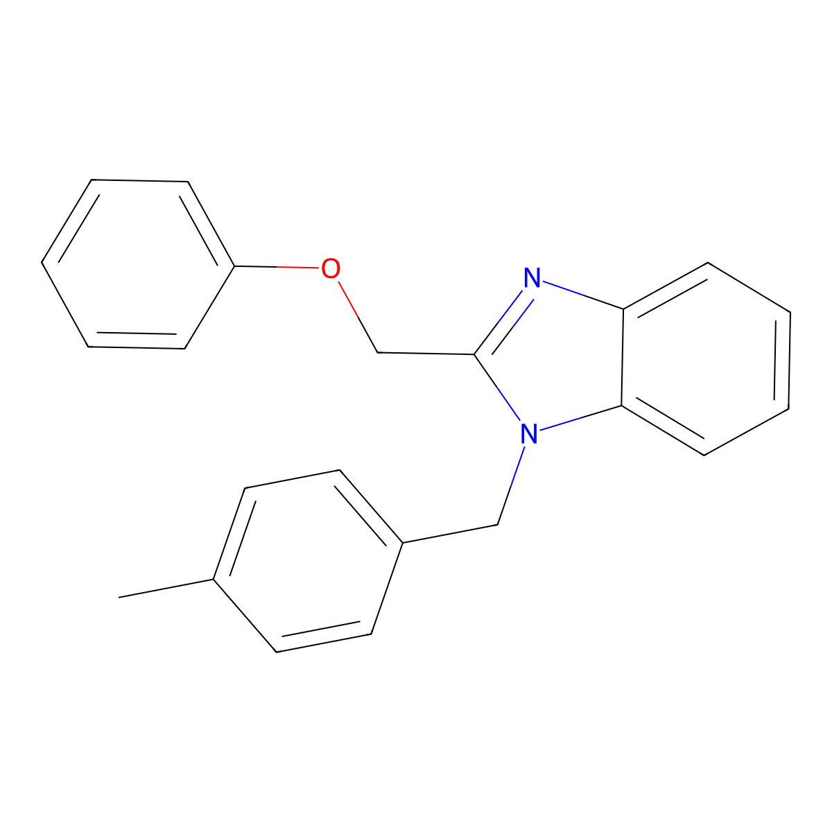 1-(4-methylbenzyl)-2-(phenoxymethyl)-1H-benzimidazole molecular structure, CAS 612049-43-1