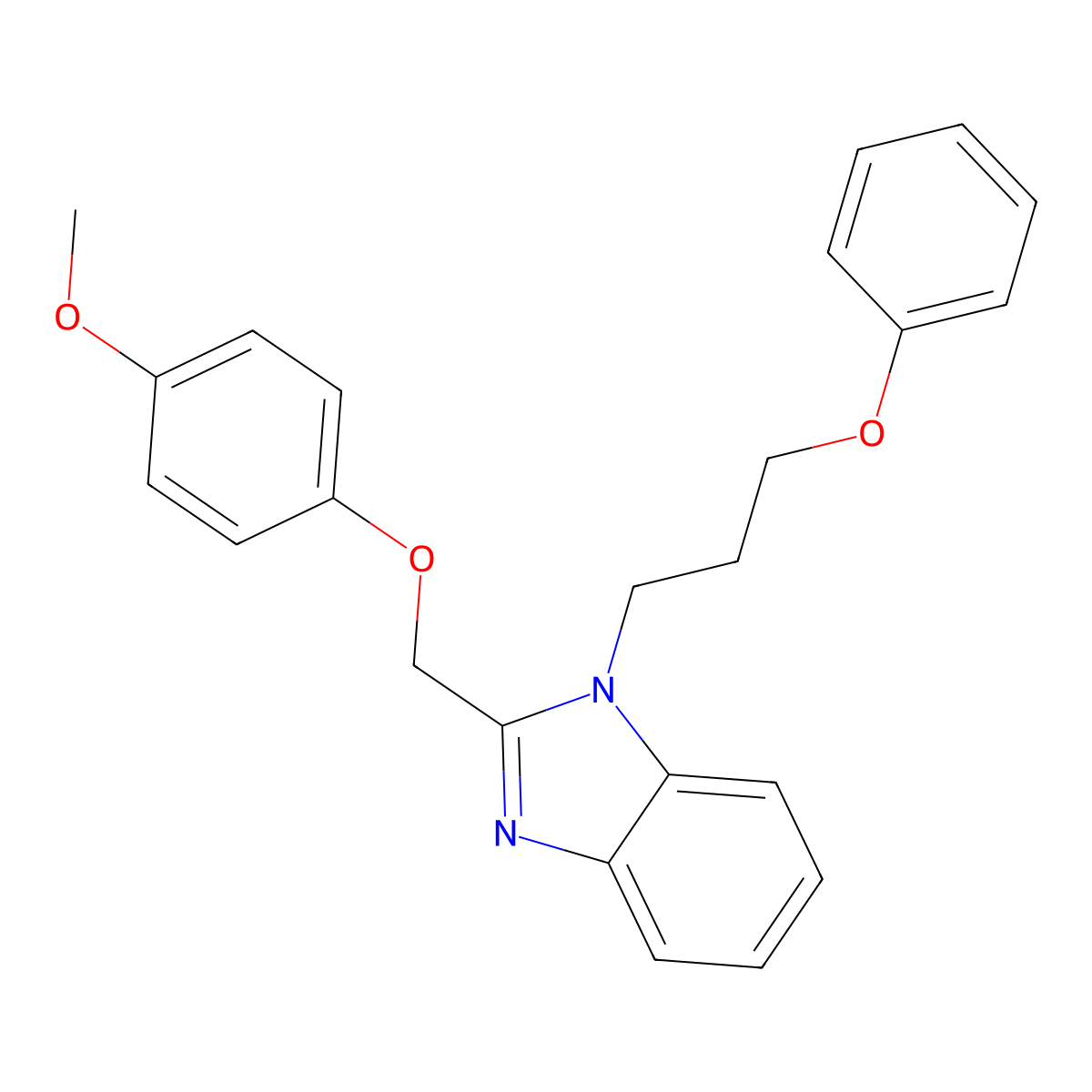 2-[(4-methoxyphenoxy)methyl]-1-(3-phenoxypropyl)-1H-benzimidazole molecular structure, CAS 612049-57-7