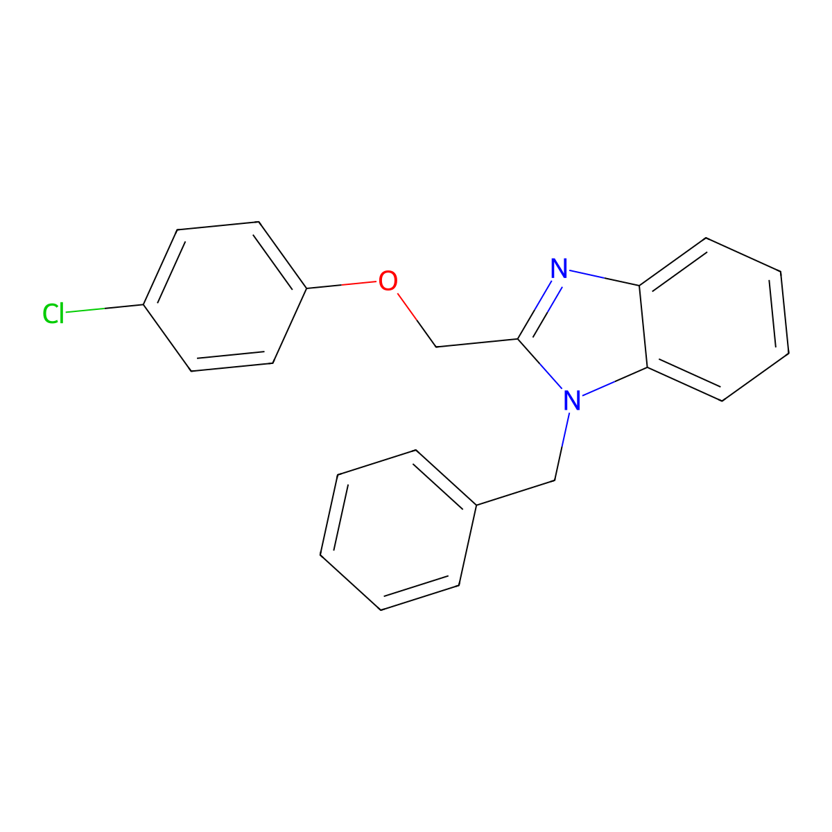 1-Benzyl-2-[(4-chlorophenoxy)methyl]benzimidazole molecular structure, CAS 612049-70-4