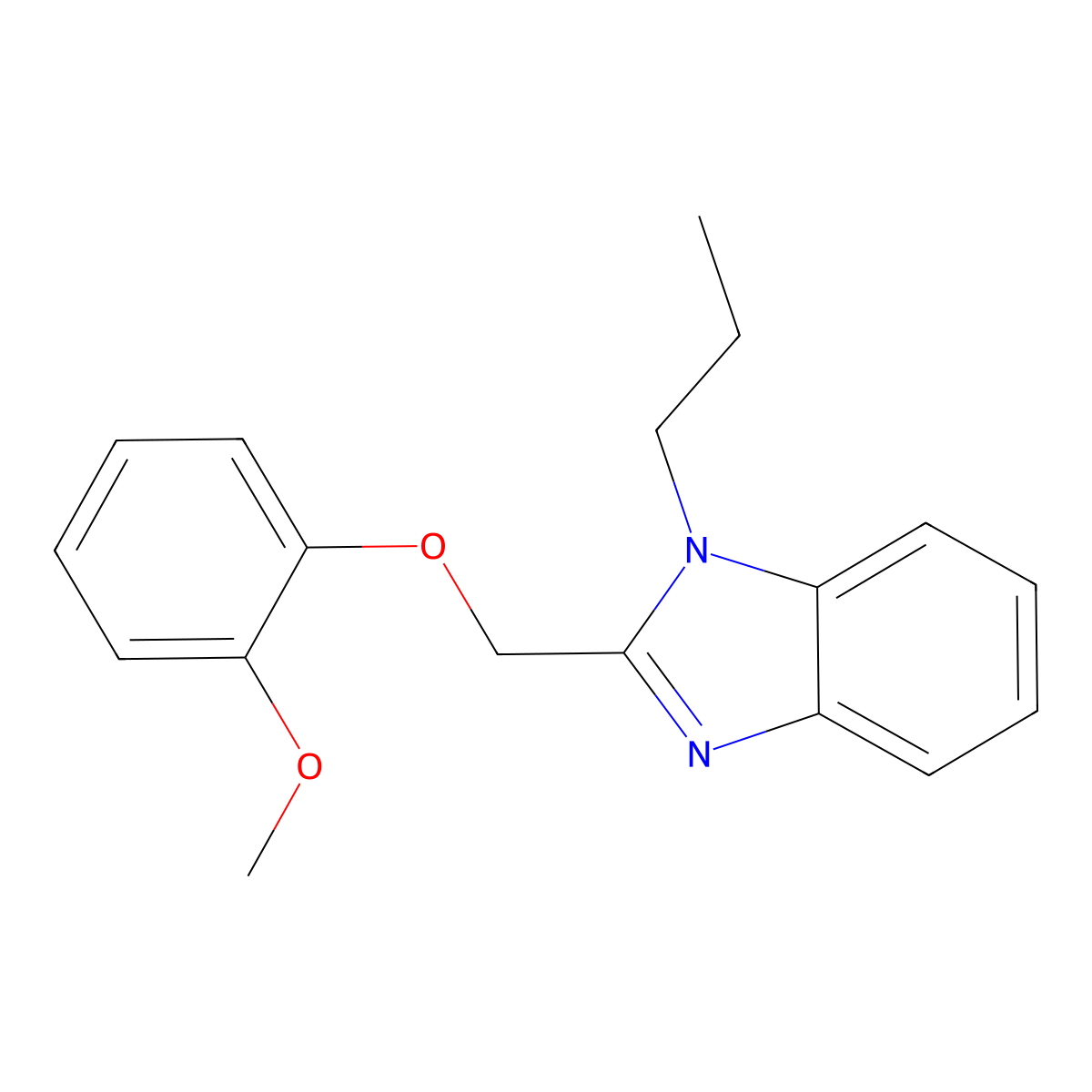 2-[(2-methoxyphenoxy)methyl]-1-propyl-1H-1,3-benzodiazole molecular structure, CAS 612049-72-6