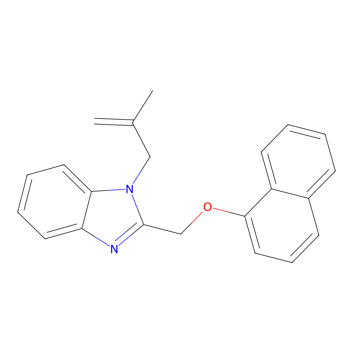 1-(2-Methylprop-2-enyl)-2-(naphthalen-1-yloxymethyl)benzimidazole molecular structure, CAS 612049-73-7