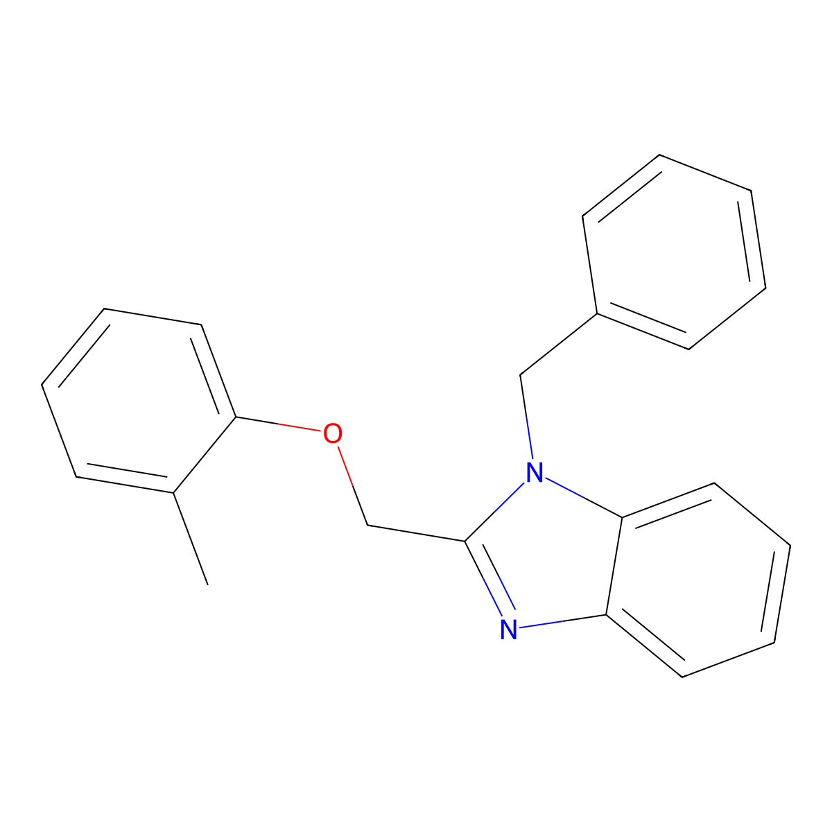 1-Benzyl-2-[(2-methylphenoxy)methyl]benzimidazole molecular structure, CAS 612049-77-1