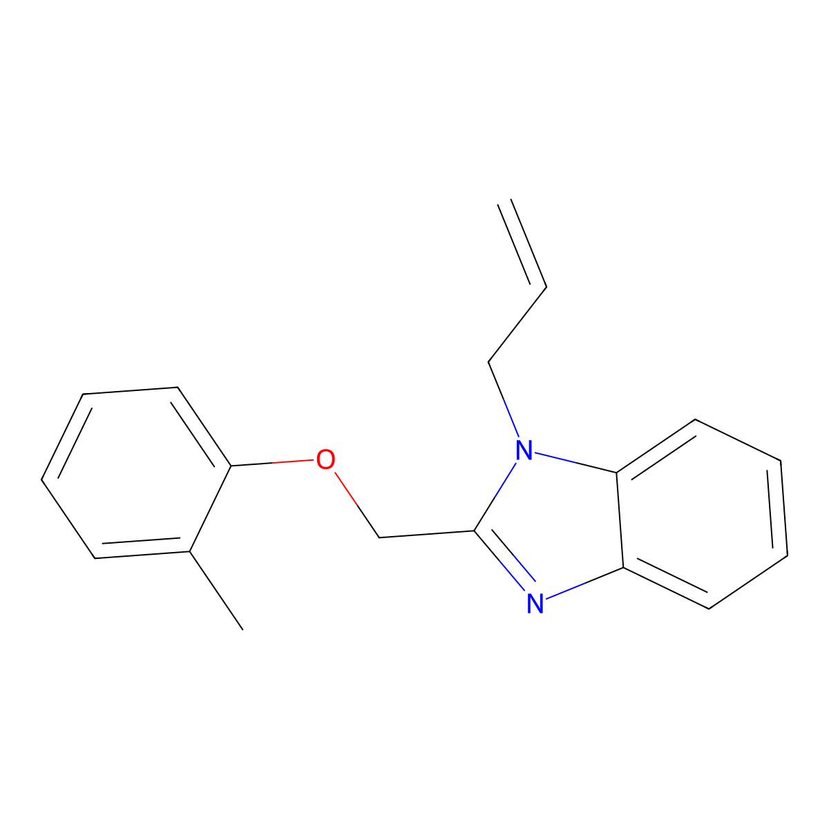 1-Allyl-2-o-tolyloxymethyl-1H-benzoimidazole molecular structure, CAS 612049-83-9