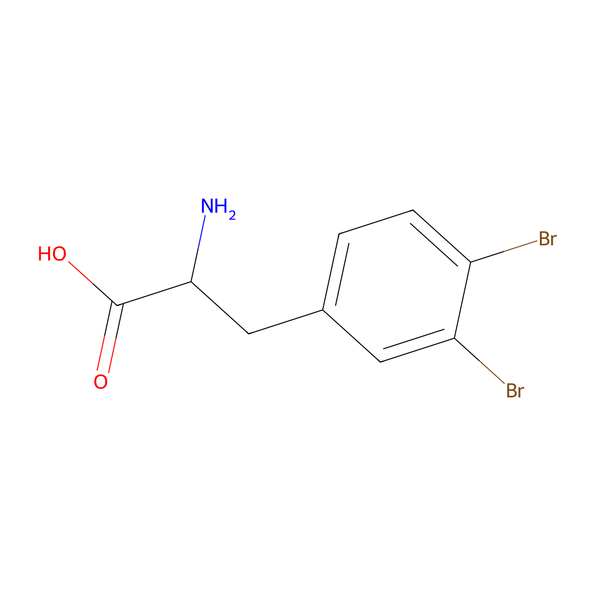 2-amino-3-(3,4-dibromophenyl)propanoic Acid molecular structure, CAS 612051-42-0