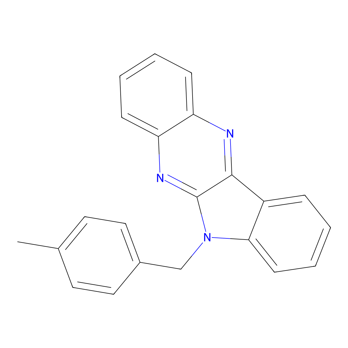 6-(4-methylbenzyl)-6H-indolo[2,3-b]quinoxaline molecular structure, CAS 612051-52-2