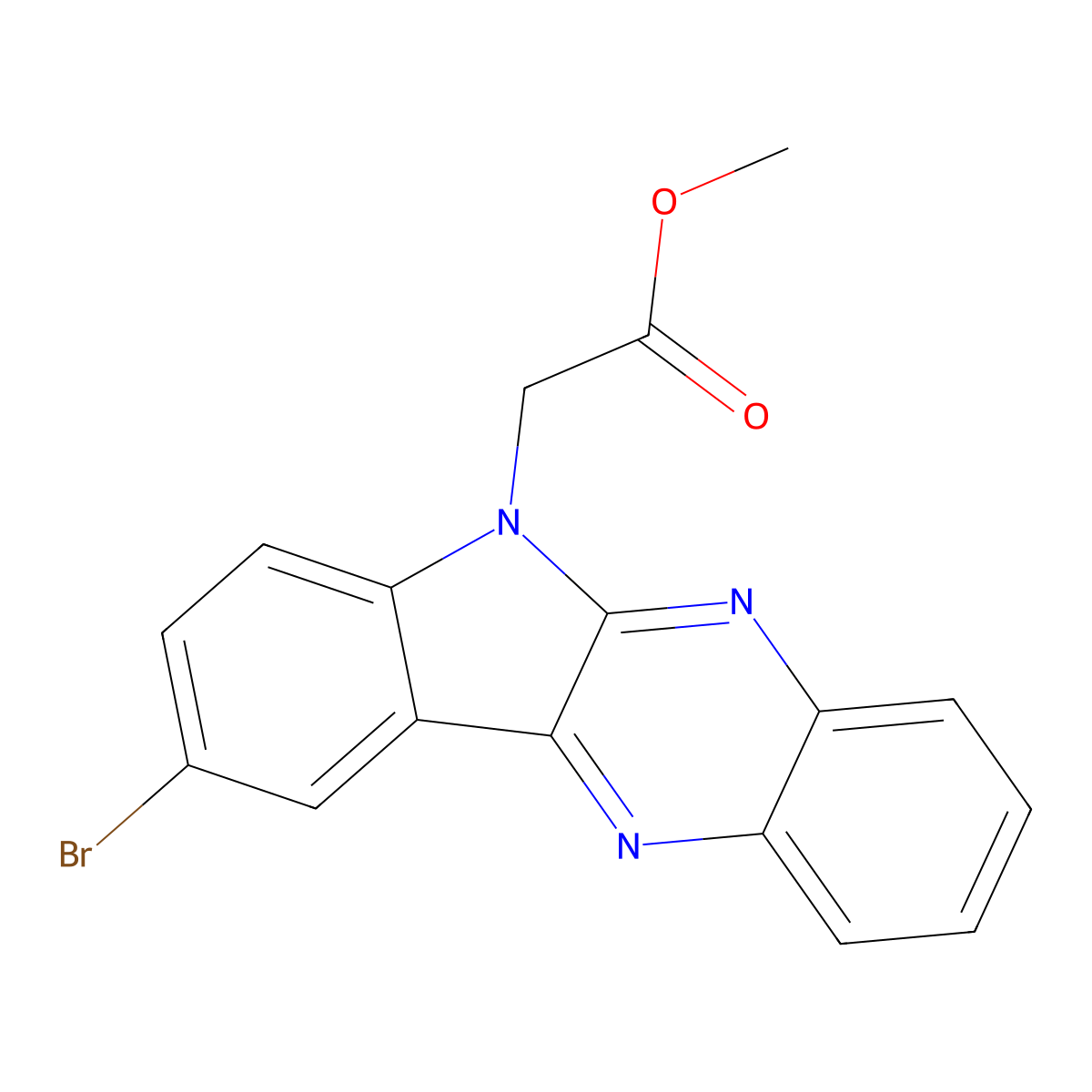 methyl (9-bromo-6H-indolo[2,3-b]quinoxalin-6-yl)acetate molecular structure, CAS 612051-62-4