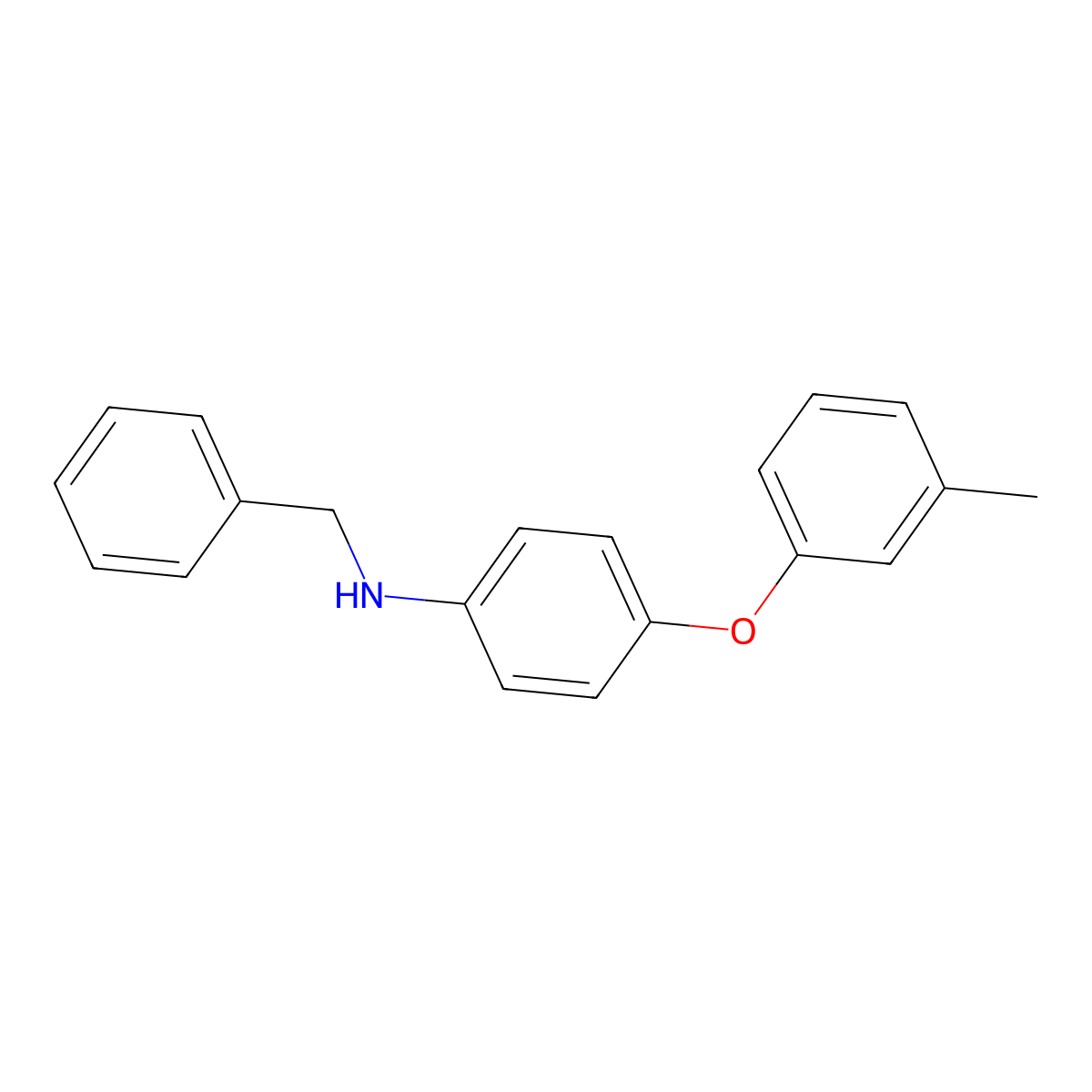 N-benzyl-4-(3-methylphenoxy)aniline molecular structure, CAS 612069-10-0