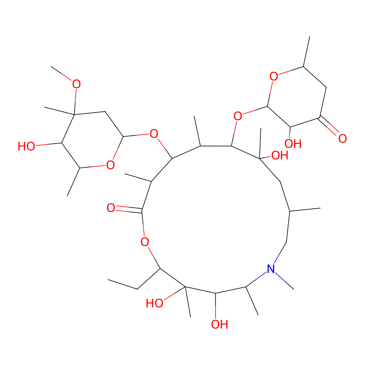 3'-De(dimethylamino)-3'-oxoazithromycin molecular structure, CAS 612069-25-7