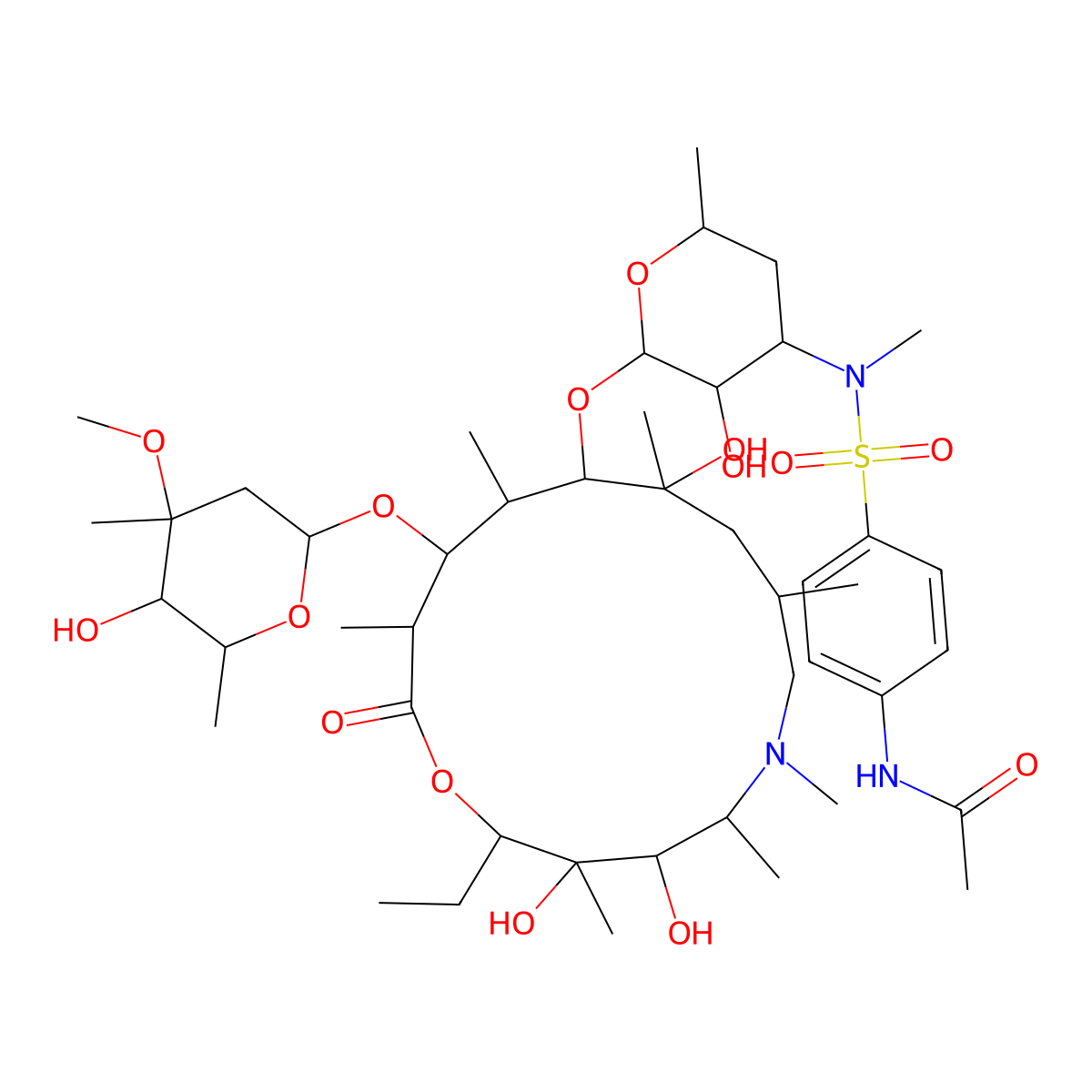 3'-N-((4-(Acetylamino)phenyl)sulfonyl)-3'-N-demethylazithromycin molecular structure, CAS 612069-30-4