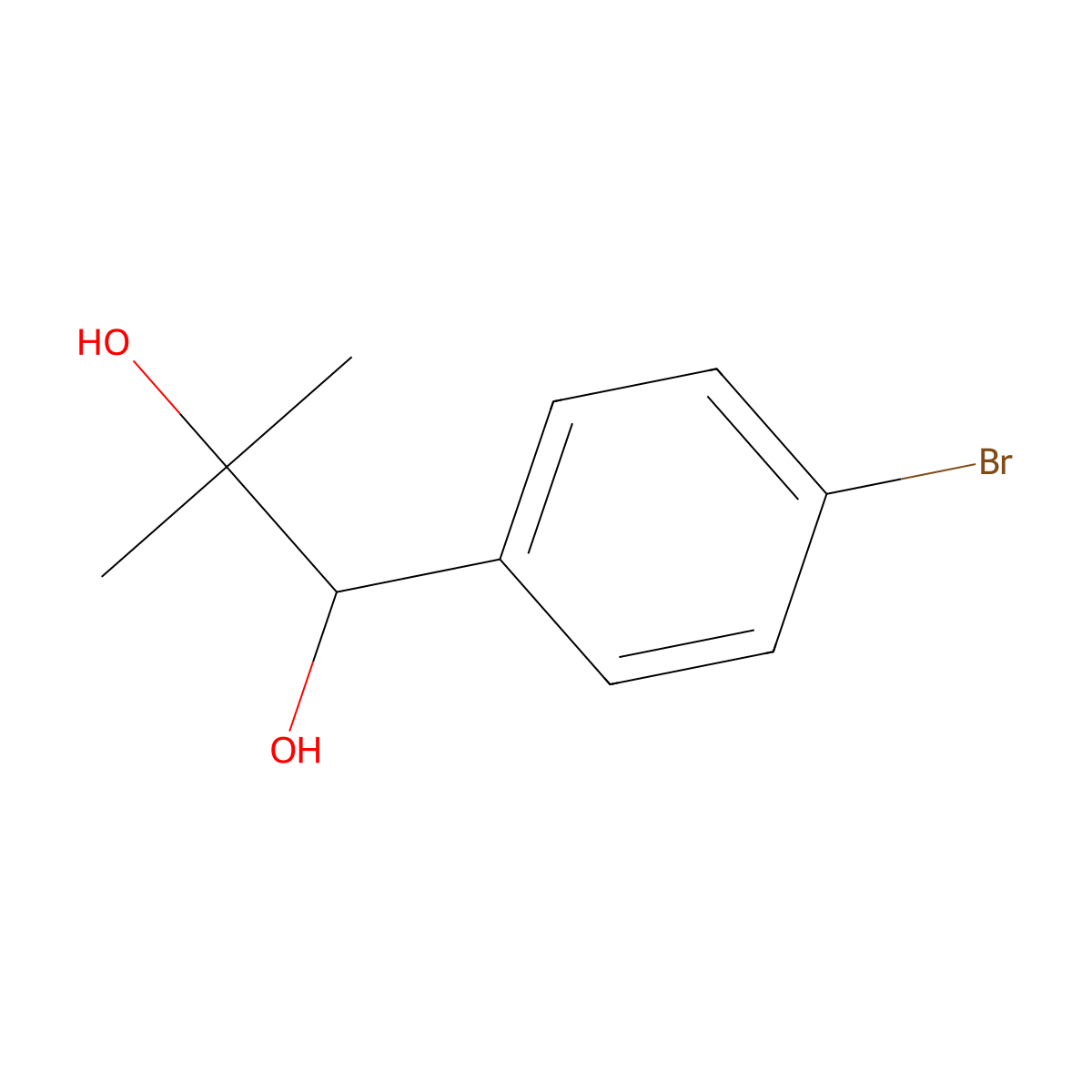 1-(4-Bromophenyl)-2-methylpropane-1,2-diol molecular structure, CAS 612070-23-2