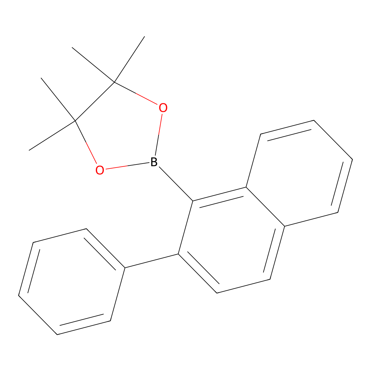 1,3,2-Dioxaborolane, 4,4,5,5-tetramethyl-2-(2-phenyl-1-naphthalenyl)- molecular structure, CAS 612086-25-6