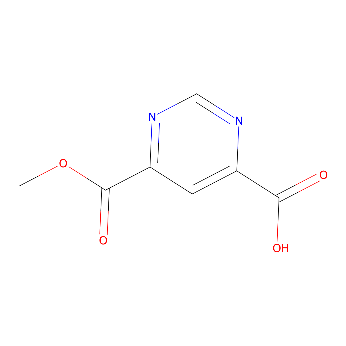 6-(Methoxycarbonyl)pyrimidine-4-carboxylic acid molecular structure, CAS 612088-38-7
