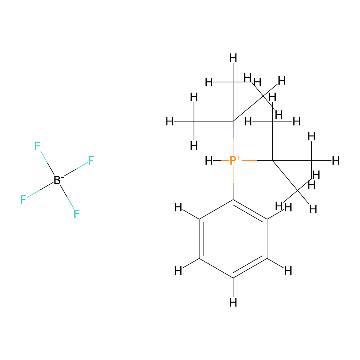 DI-Tert-butylphenylphosphonium tetrafluoroborate molecular structure, CAS 612088-55-8
