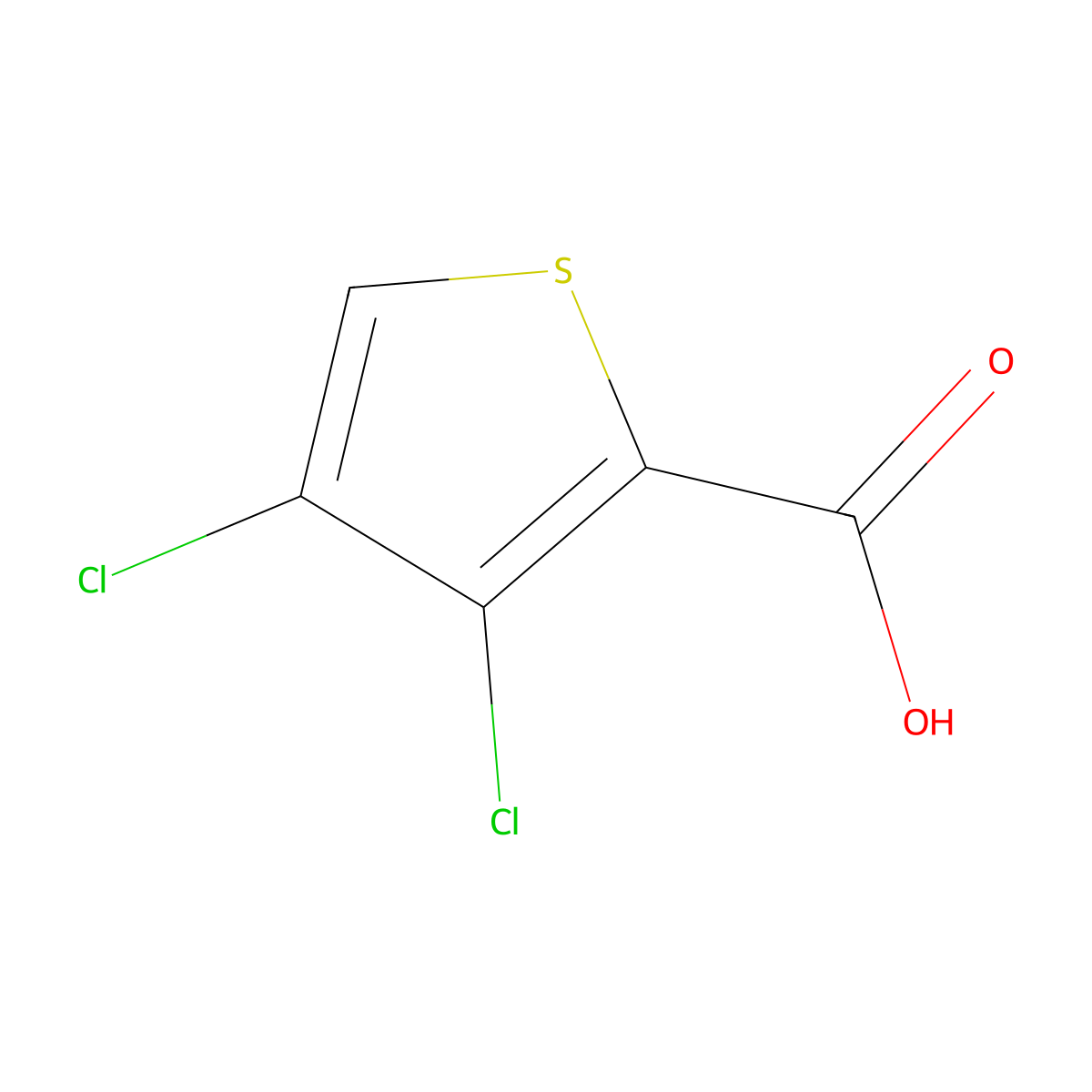 3,4-Dichlorothiophene-2-carboxylic acid molecular structure, CAS 61209-02-7