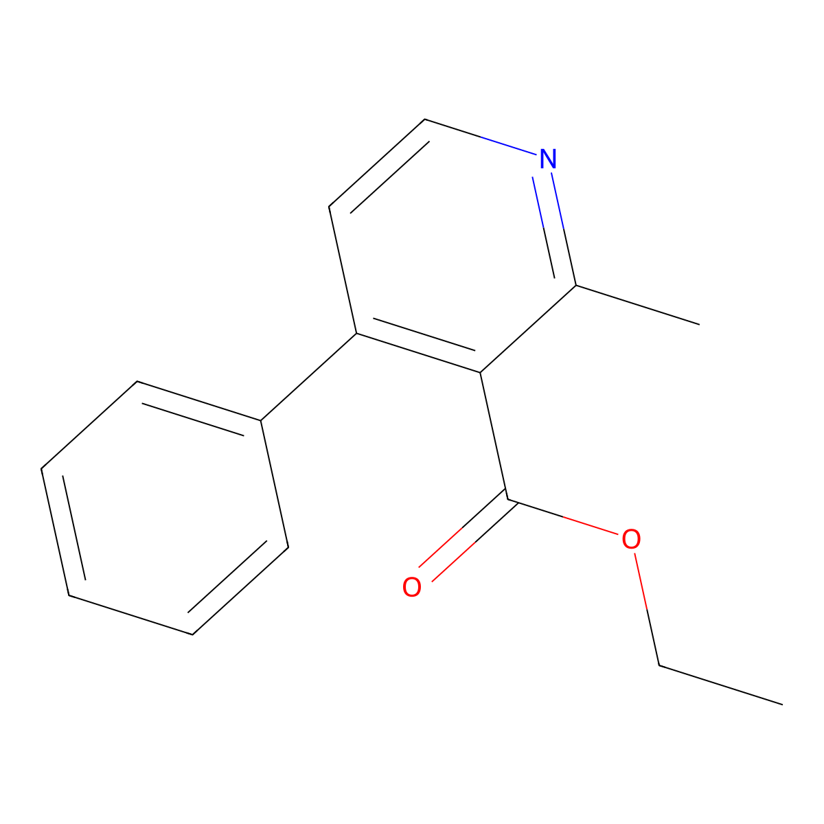 Ethyl 2-methyl-4-phenylpyridine-3-carboxylate molecular structure, CAS 61209-74-3