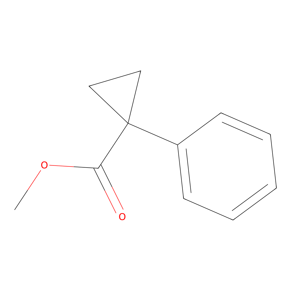 Methyl 1-phenylcyclopropanecarboxylate molecular structure, CAS 6121-42-2