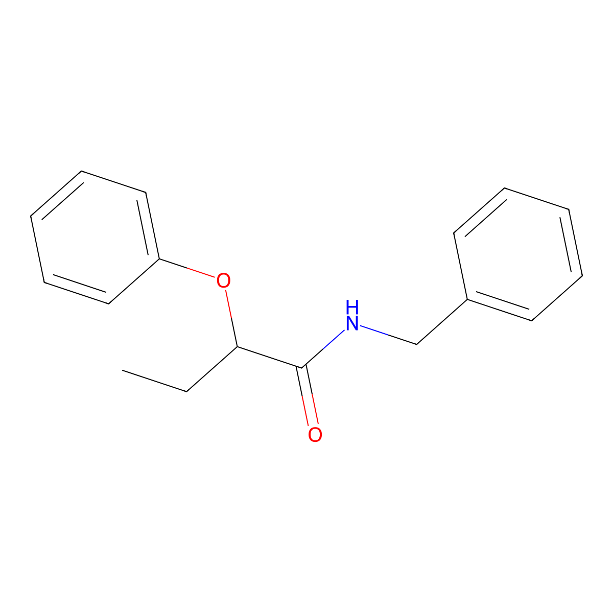 N-benzyl-2-phenoxybutanamide molecular structure, CAS 6121-61-5