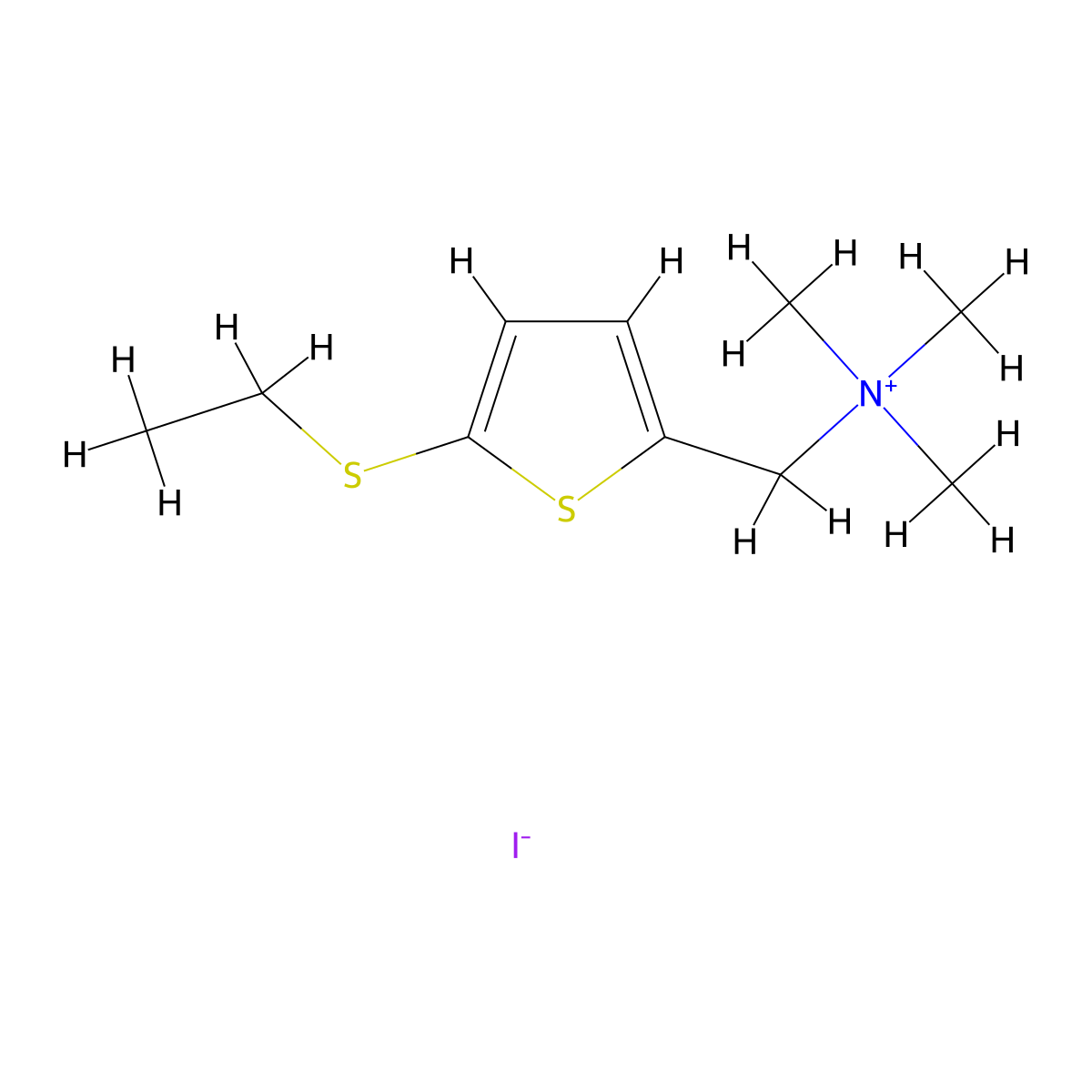 2-Thiophenemethanaminium, 5-(ethylthio)-N,N,N-trimethyl-, iodide molecular structure, CAS 61211-53-8