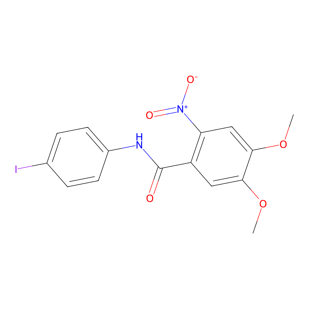N-(4-iodophenyl)-4,5-dimethoxy-2-nitrobenzamide molecular structure, CAS 61212-68-8