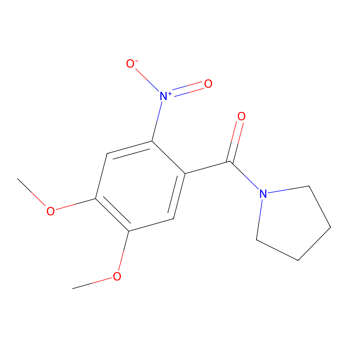 1-{2-Nitro-4,5-dimethoxybenzoyl}pyrrolidine molecular structure, CAS 61212-70-2