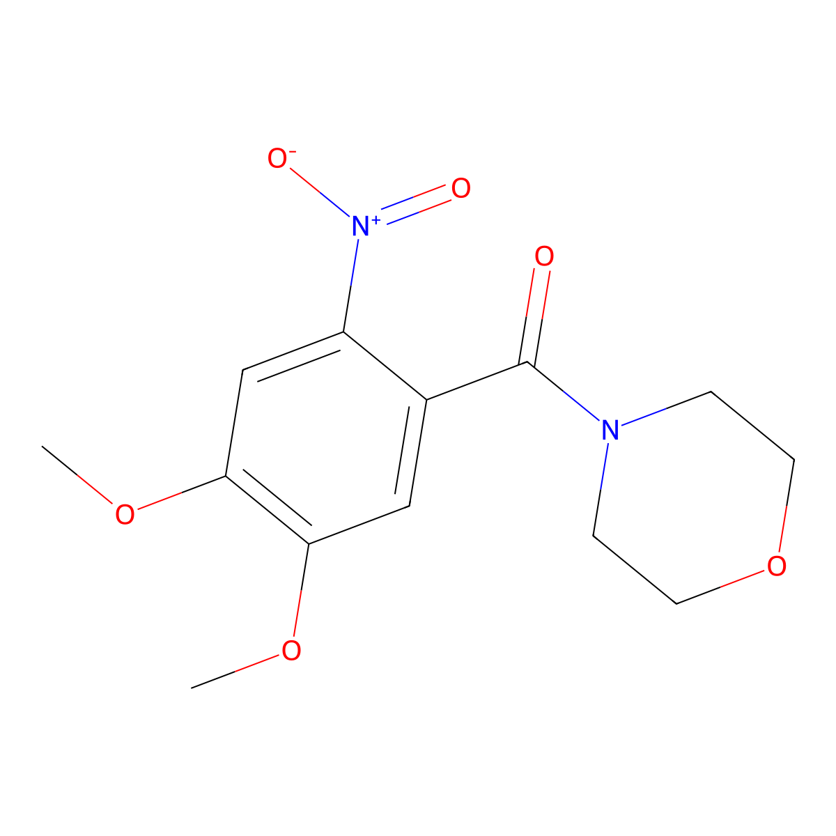 Morpholine, 4-(4,5-dimethoxy-2-nitrobenzoyl)- molecular structure, CAS 61212-72-4